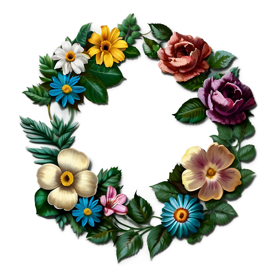 Vintage Flower Circle Png Tbx11 PNG image