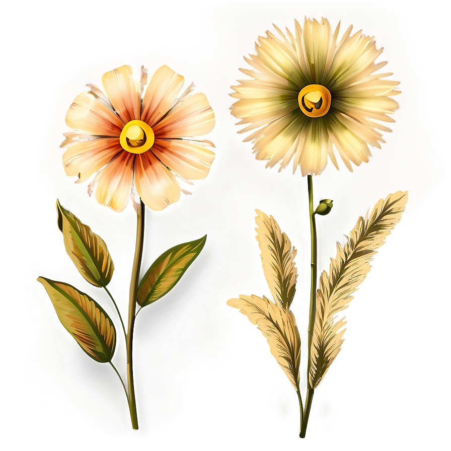 Vintage Flower Collection Png Mga PNG image