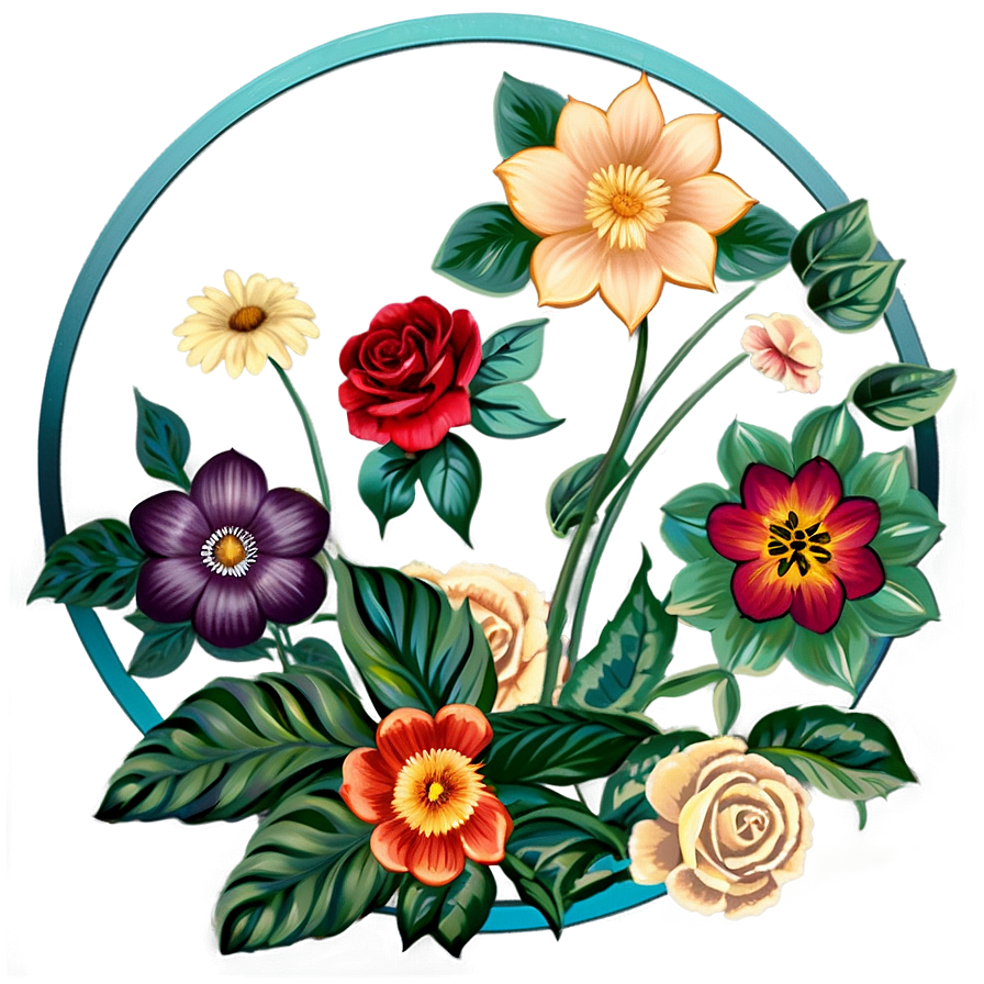 Vintage Flower Collection Png Ssm PNG image