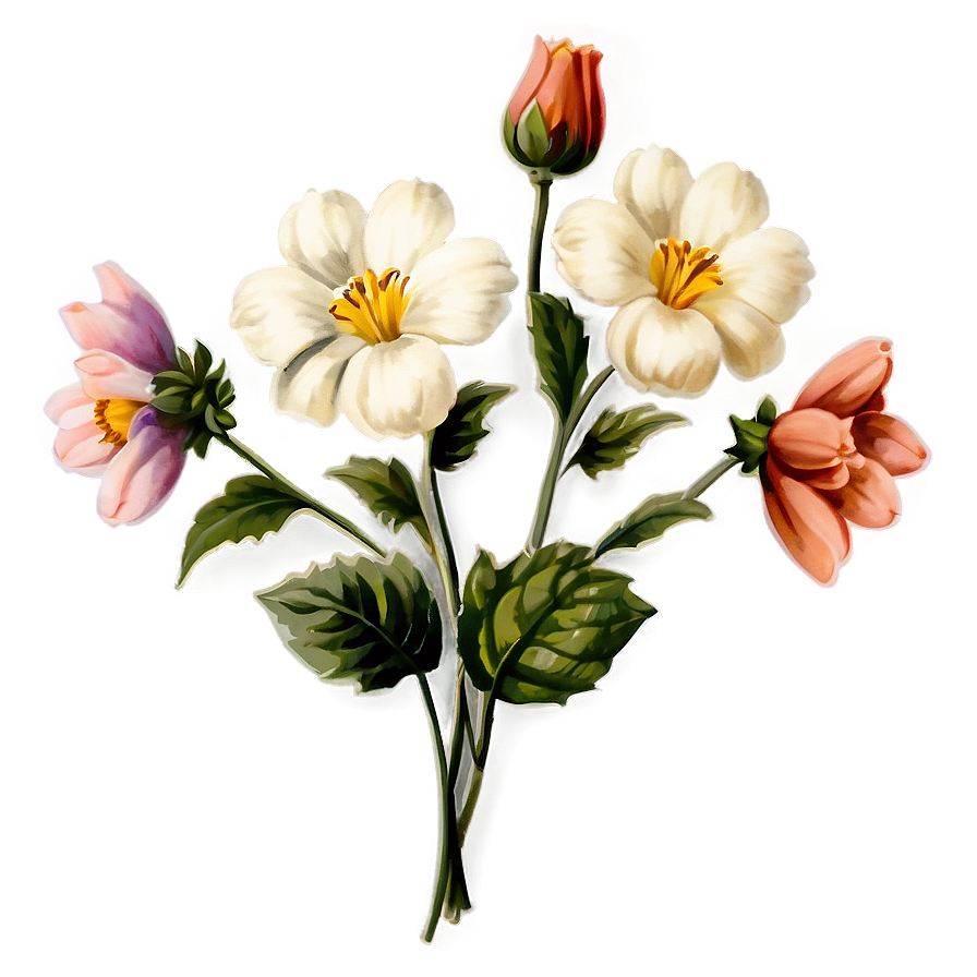 Vintage Flower D PNG image