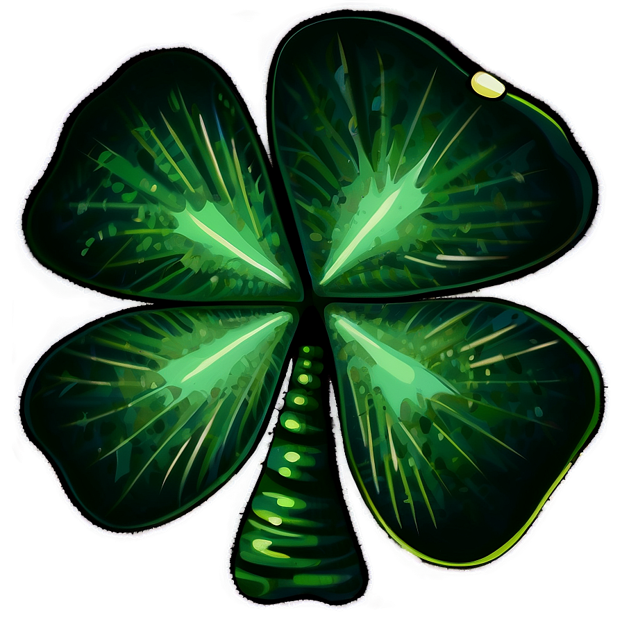 Vintage Four Leaf Clover Png Hft32 PNG image