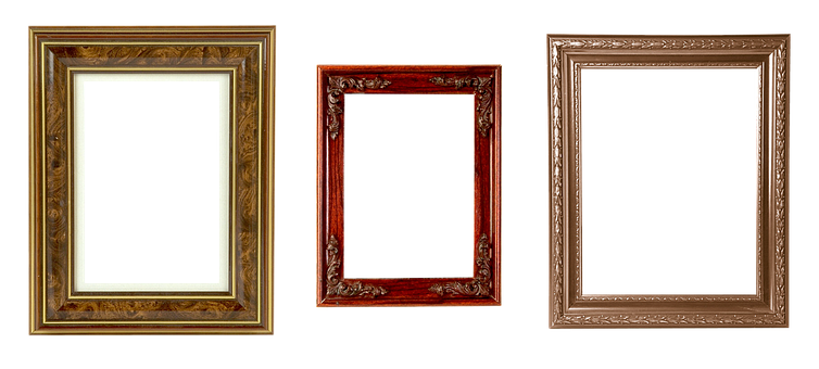 Vintage Frame Trio Black Background PNG image