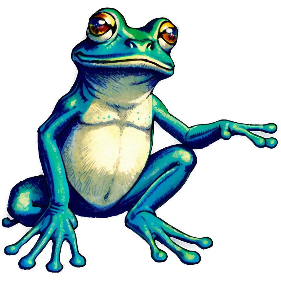 Vintage Frog Drawing Png Brh PNG image