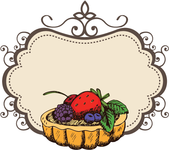 Vintage Fruit Tart Logo Design PNG image