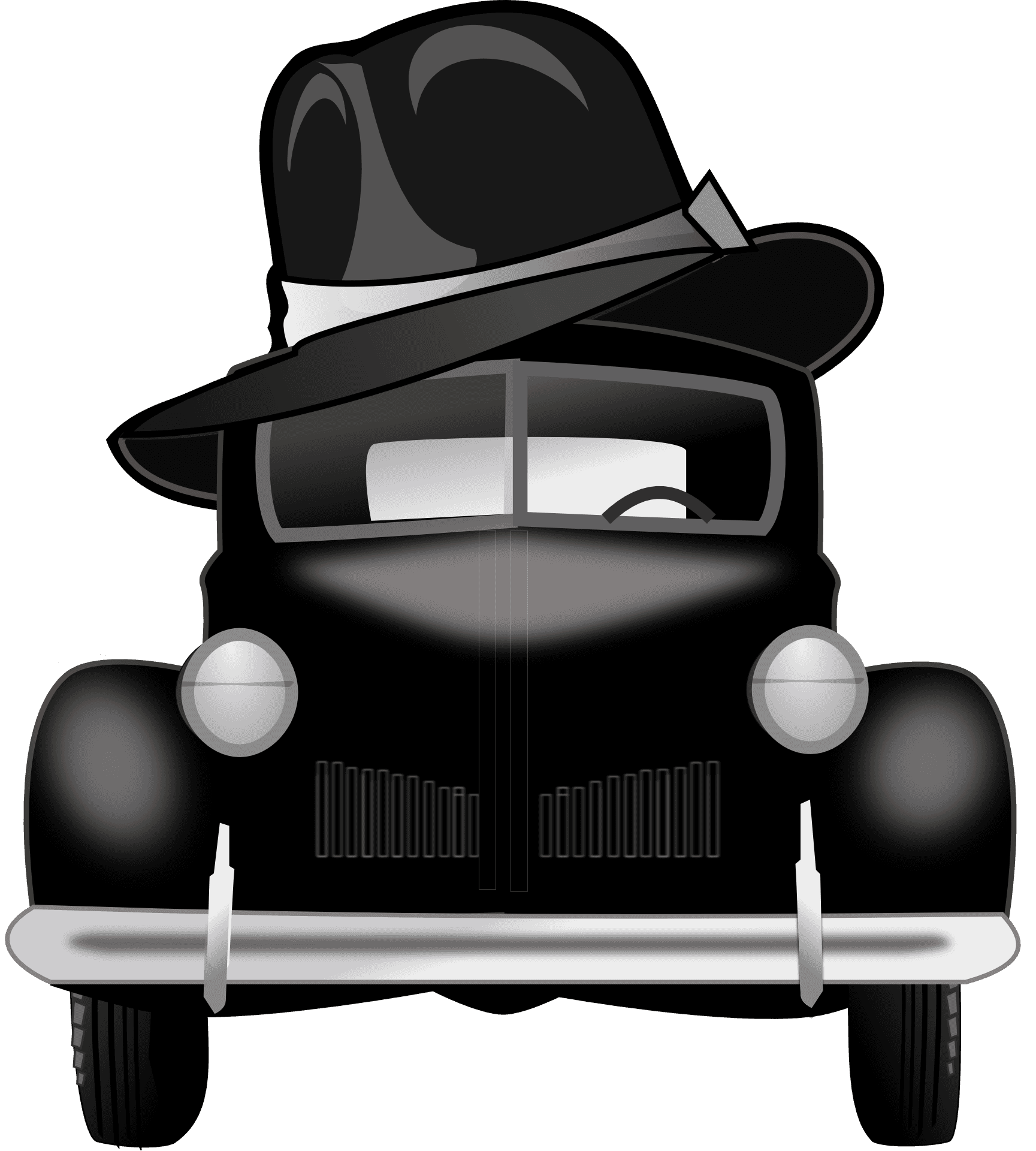 Vintage Gangster Car Vector PNG image