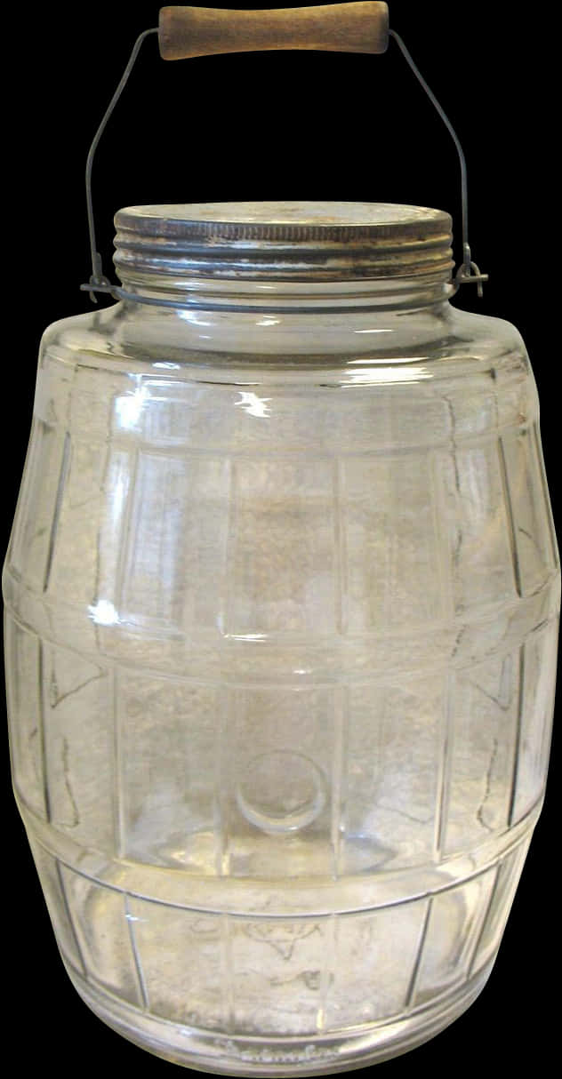 Vintage Glass Jar With Handle PNG image
