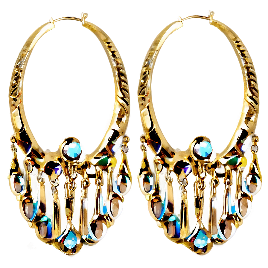 Vintage Gold Chandelier Earrings Png Xno48 PNG image