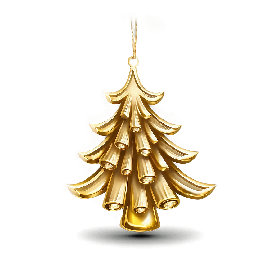 Vintage Gold Christmas Tree Ornaments Png Ptw17 PNG image