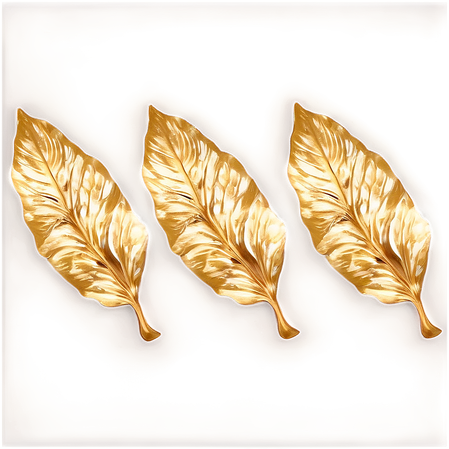 Vintage Gold Leaves Pattern Png Rwj PNG image