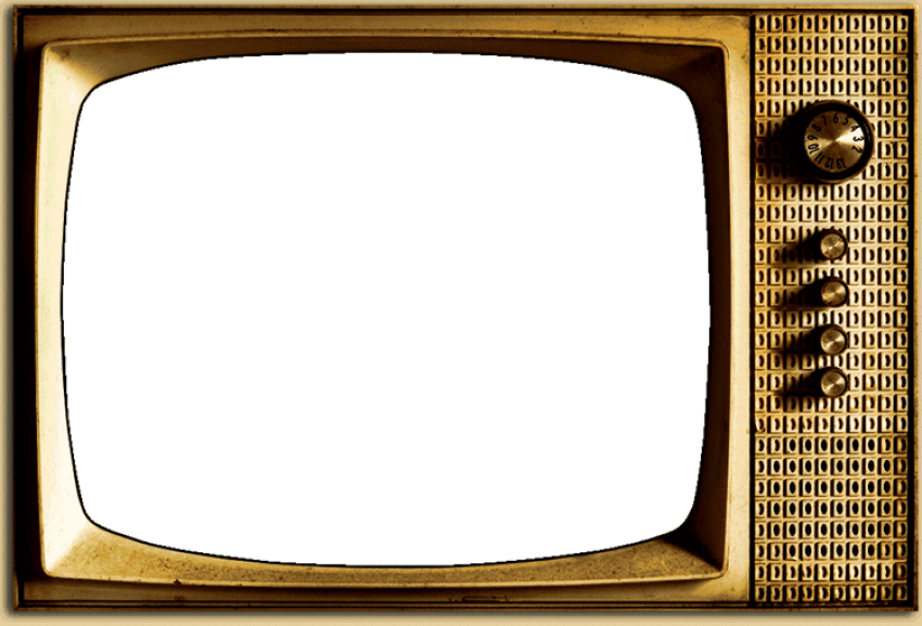Vintage Golden Television Set PNG image