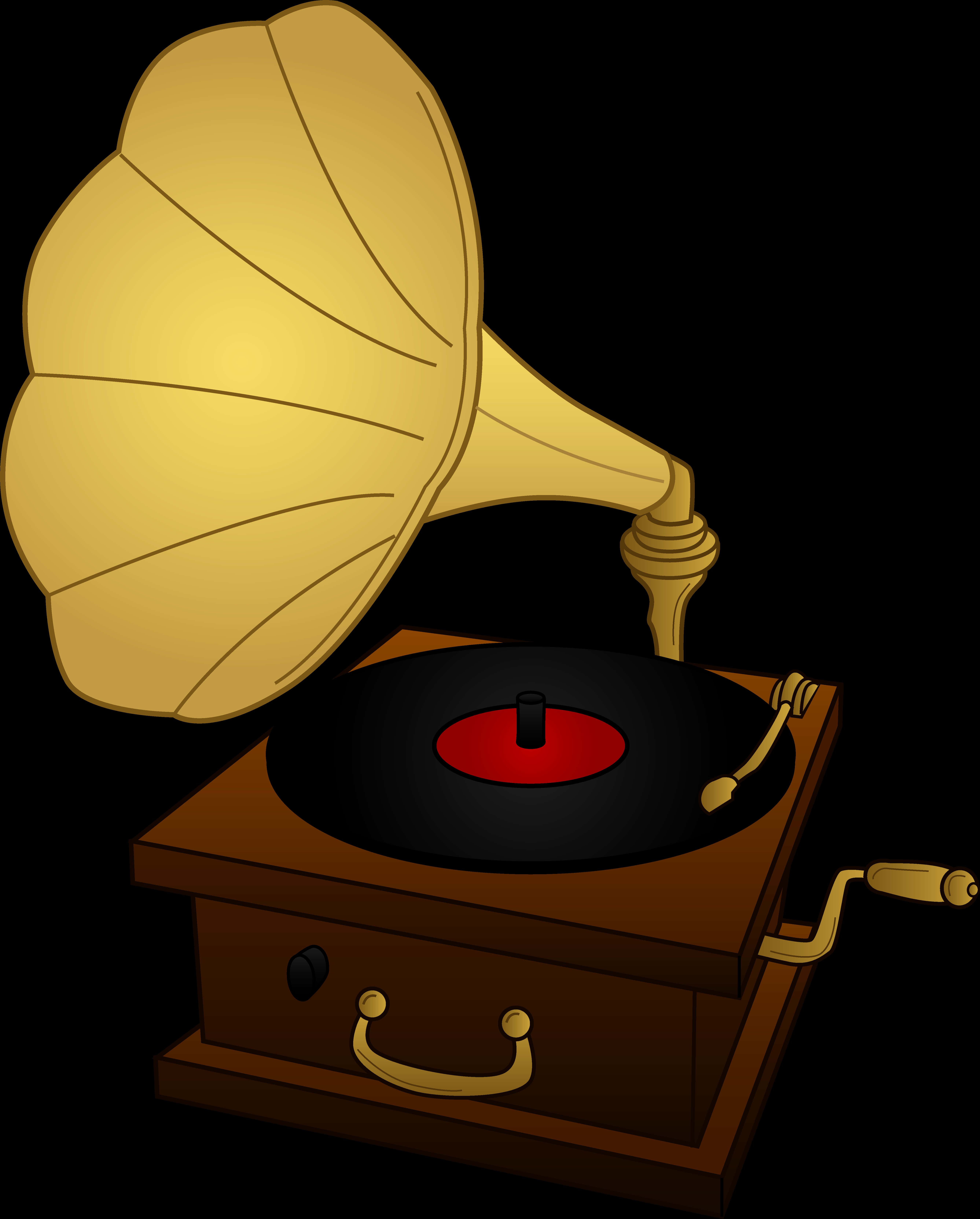 Vintage Gramophone Illustration PNG image