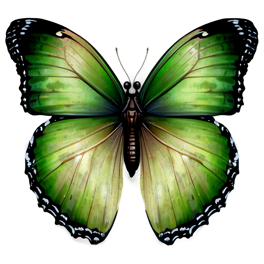 Vintage Green Butterfly Png 06202024 PNG image