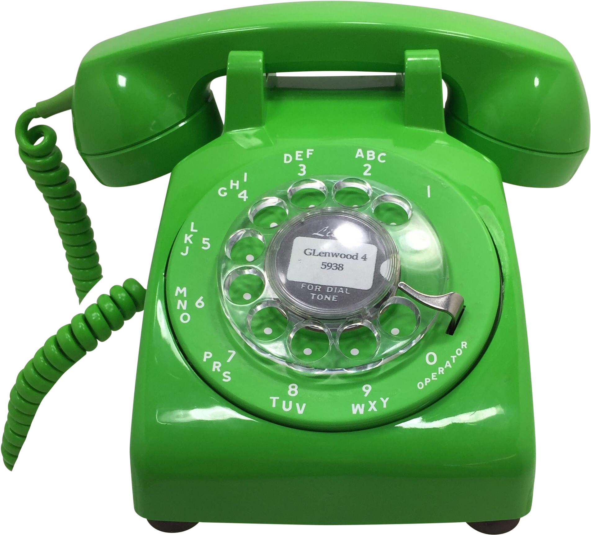 Vintage Green Rotary Telephone PNG image