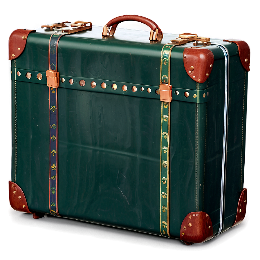 Vintage Green Suitcase Png 25 PNG image