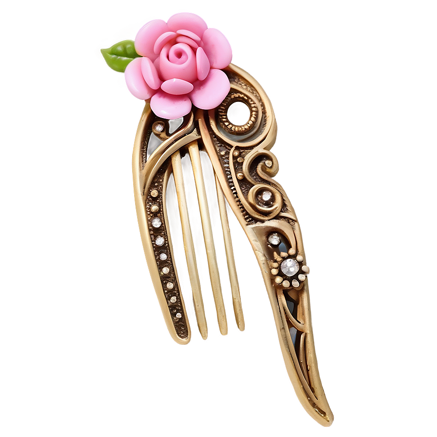 Vintage Hair Clip Design Png 06132024 PNG image