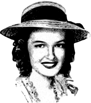 Vintage Hat Girl Stylized Portrait PNG image