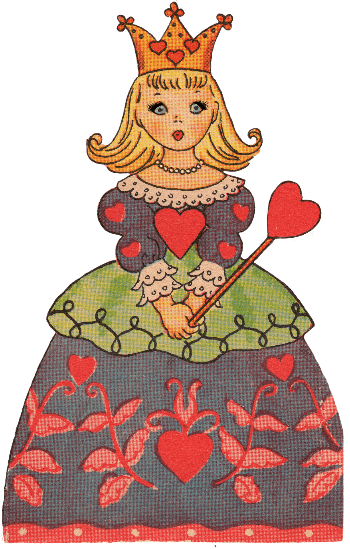 Vintage Heart Queen Illustration PNG image