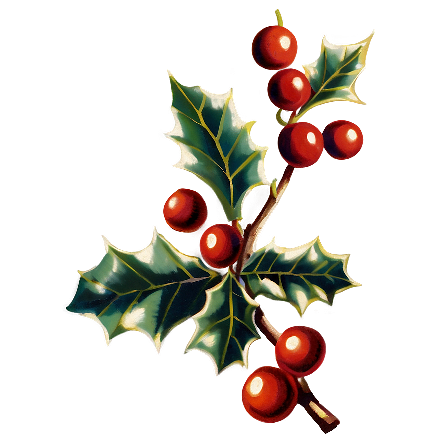 Vintage Holly Png Edd40 PNG image