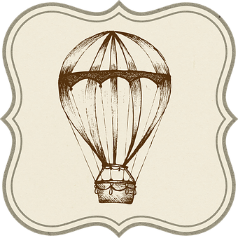 Vintage Hot Air Balloon Illustration PNG image