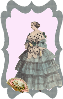 Vintage Illustration Victorian Lady PNG image