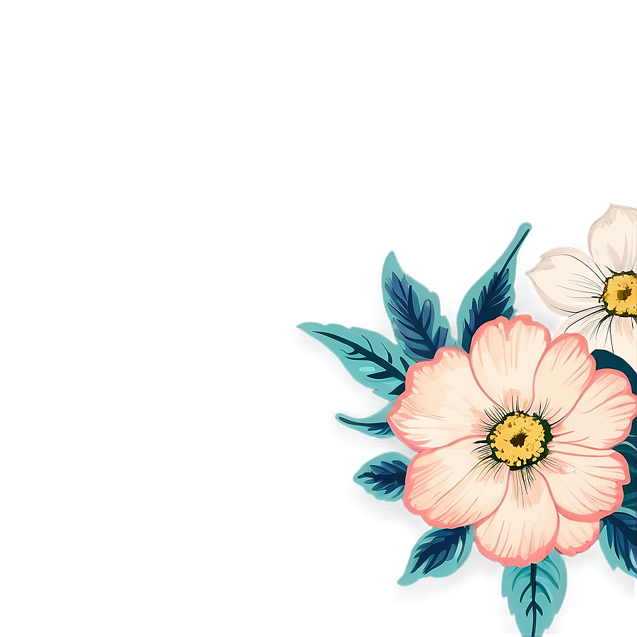 Vintage Indie Flower Graphic Png Wof PNG image