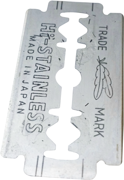 Vintage Japanese Stainless Steel Razor Blade PNG image