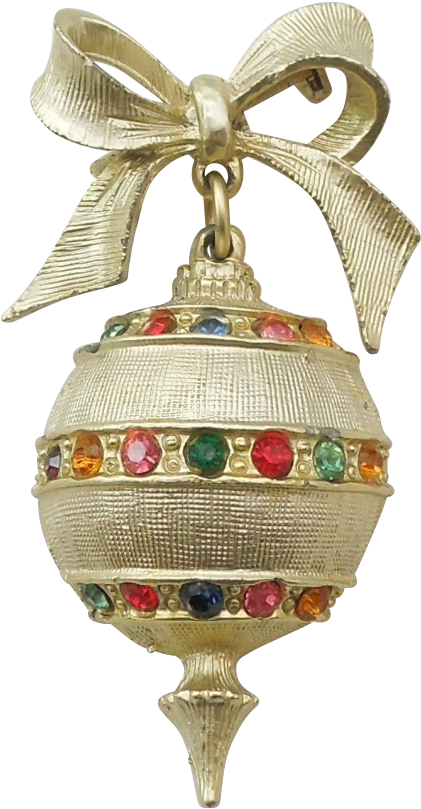 Vintage Jeweled Christmas Ornament PNG image