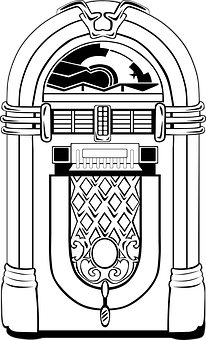 Vintage Jukebox Line Art PNG image