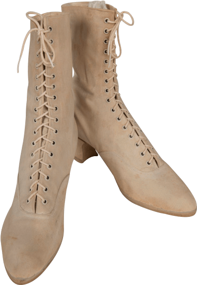 Vintage Lace Up Boots Womens Fashion PNG image