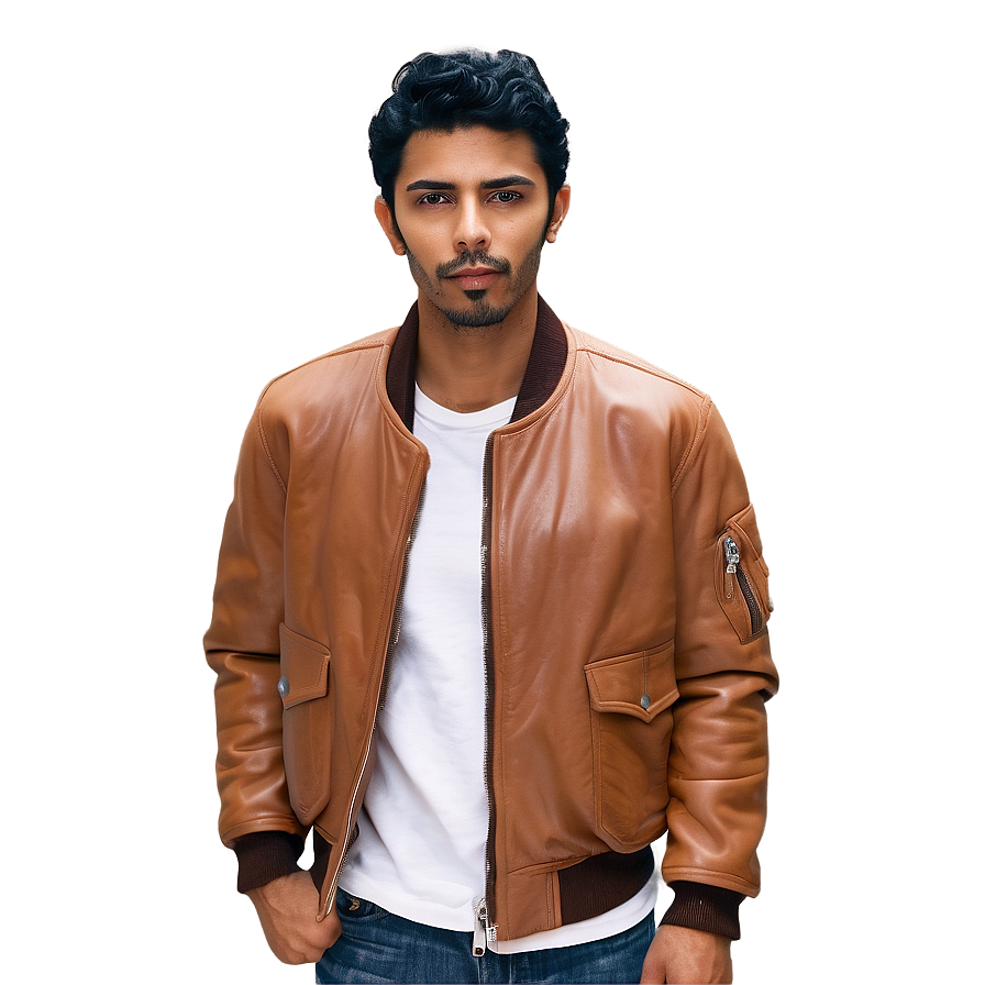 Vintage Leather Bomber Png Ysa20 PNG image