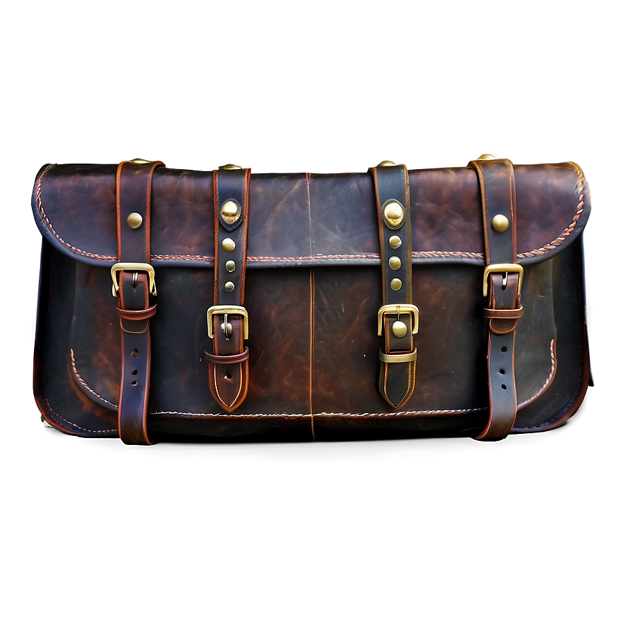 Vintage Leather Book Bag Png 16 PNG image