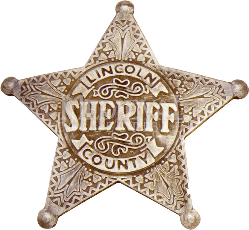 Vintage Lincoln County Sheriff Badge PNG image