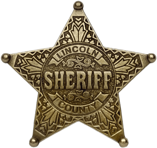 Vintage Lincoln County Sheriff Badge PNG image