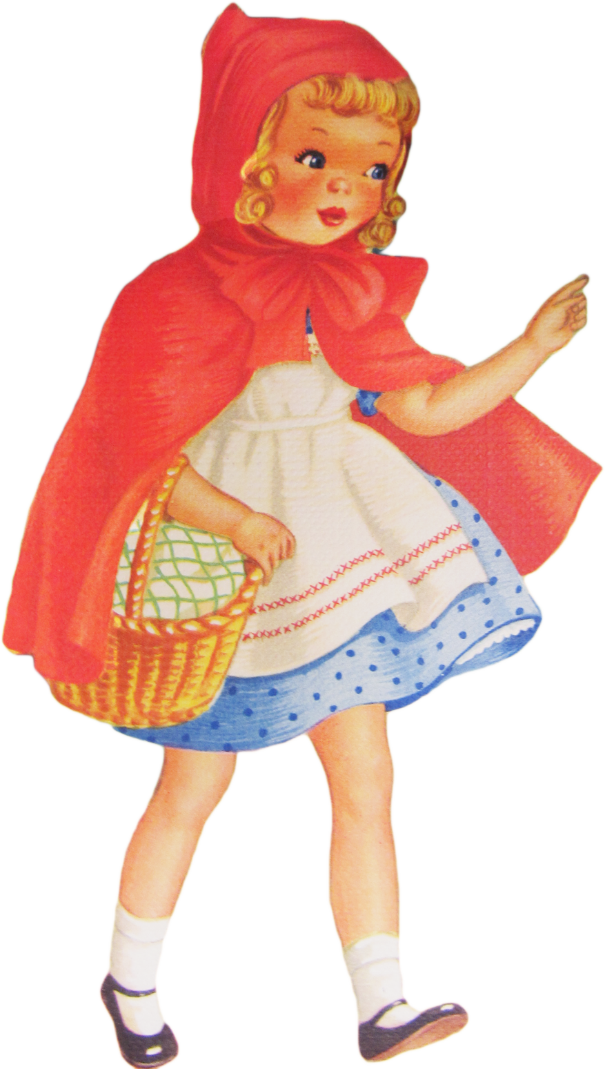 Vintage Little Red Riding Hood Illustration PNG image