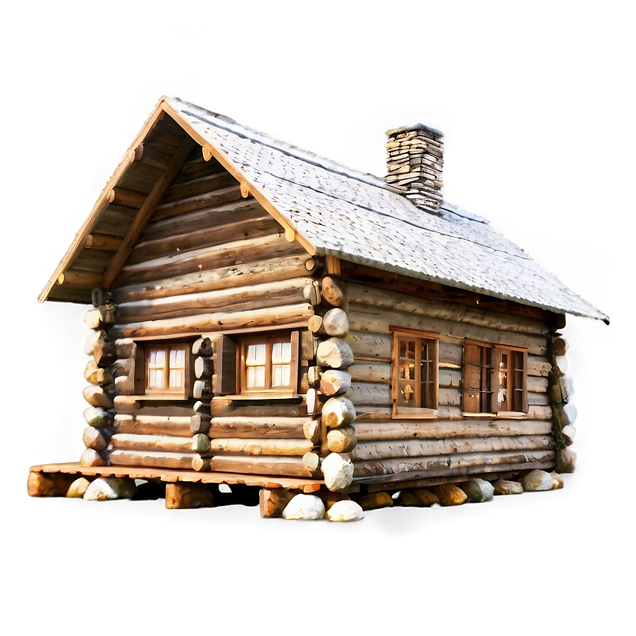 Vintage Log Cabin Structure Png 06122024 PNG image