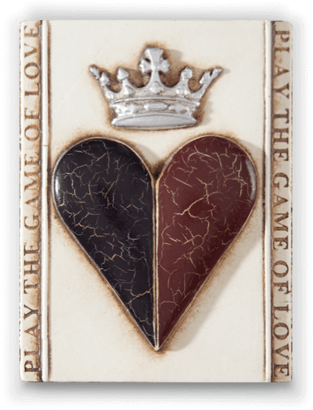Vintage Love Game Heart Crown Pin PNG image