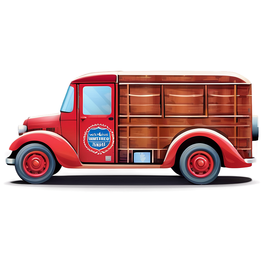 Vintage Mail Truck Design Png 06282024 PNG image