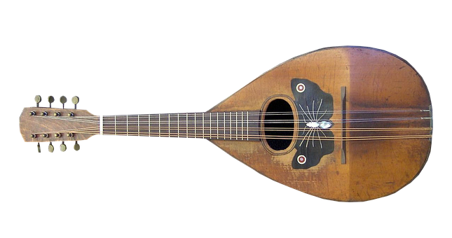 Vintage Mandolinon Black Background.jpg PNG image