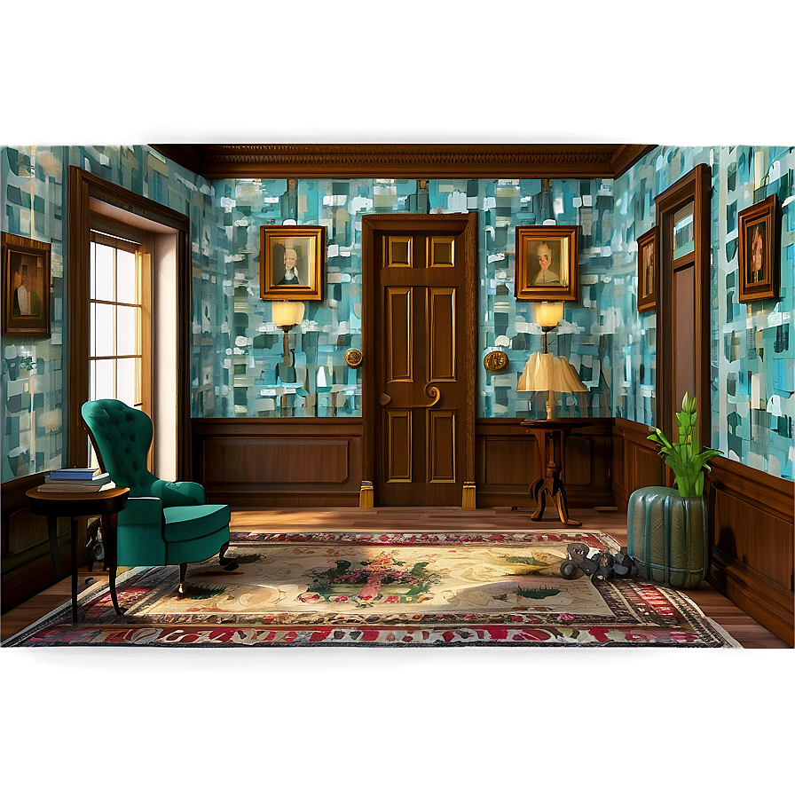 Vintage Mansion Interior Png Vhx65 PNG image