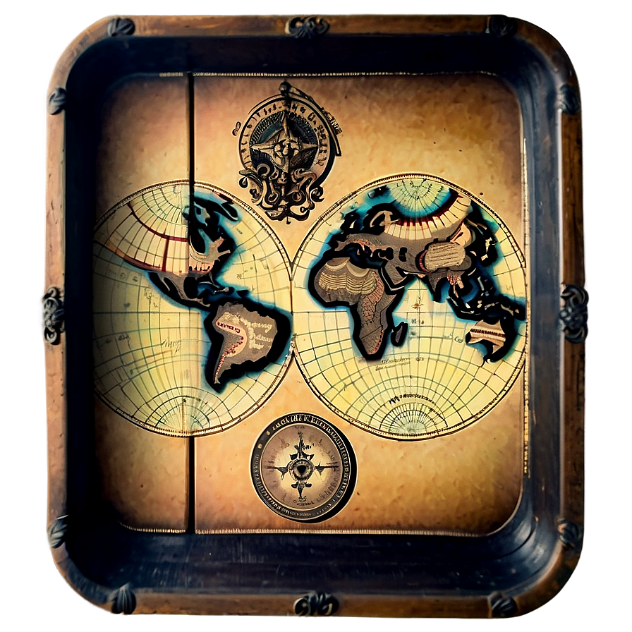 Vintage Map Tray Png 62 PNG image