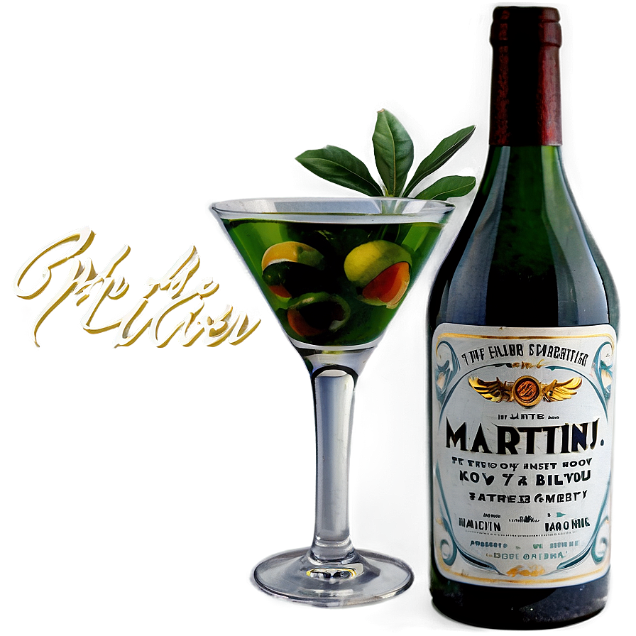Vintage Martini Poster Png 21 PNG image