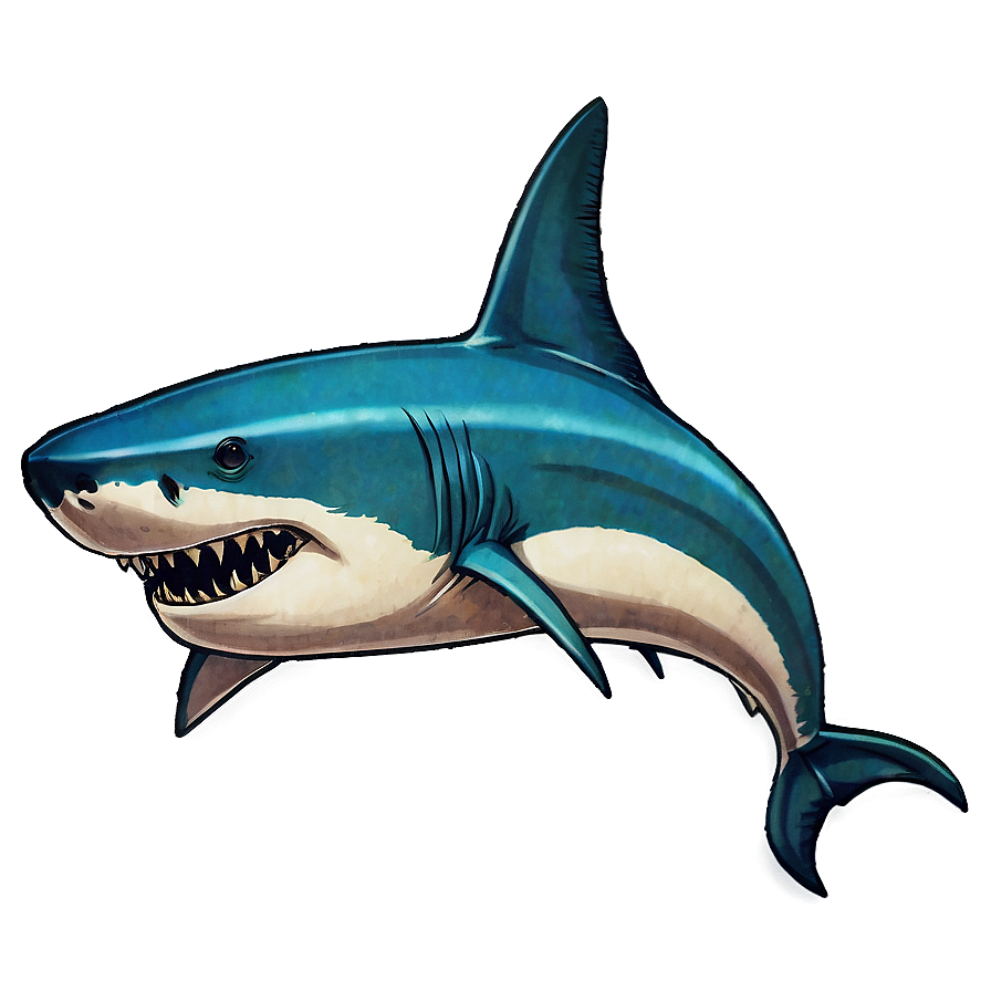 Vintage Megalodon Sketch Png 27 PNG image