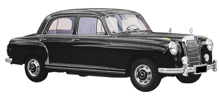 Vintage Mercedes Benz Side View PNG image