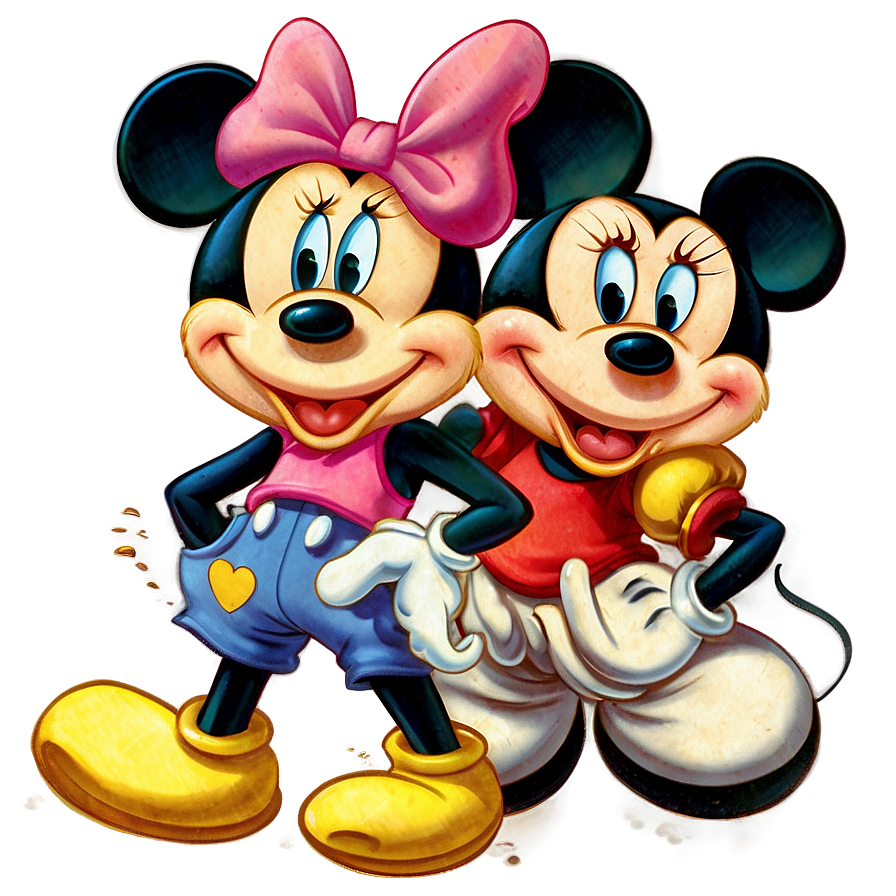 Vintage Mickey And Minnie Png 06122024 PNG image