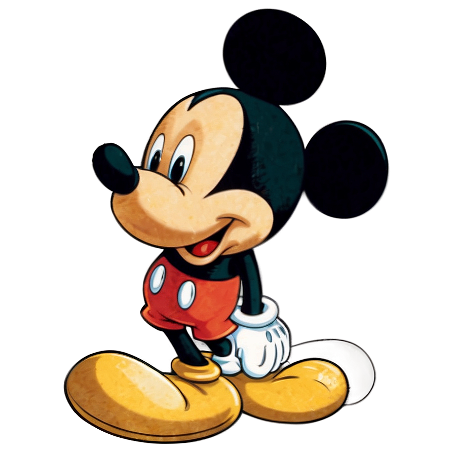 Vintage Mickey Mouse Art Png 6 PNG image