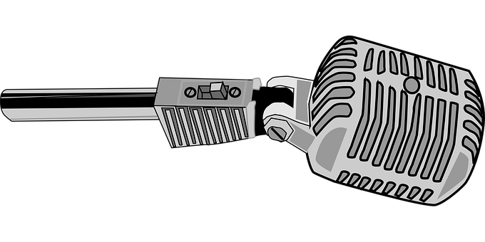 Vintage Microphone Vector Illustration PNG image