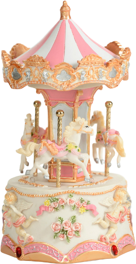 Vintage Miniature Carousel Model PNG image