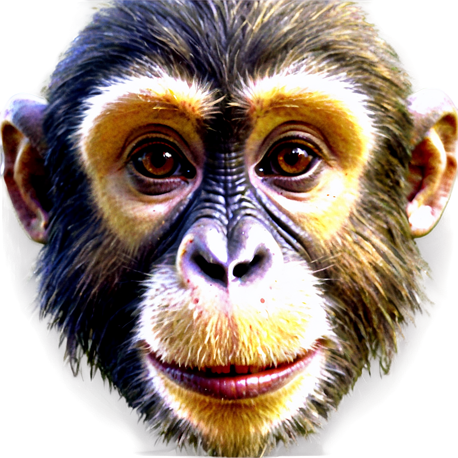 Vintage Monkey Face Art Png Oia35 PNG image