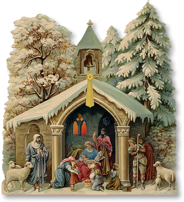 Vintage_ Nativity_ Scene_ Illustration PNG image