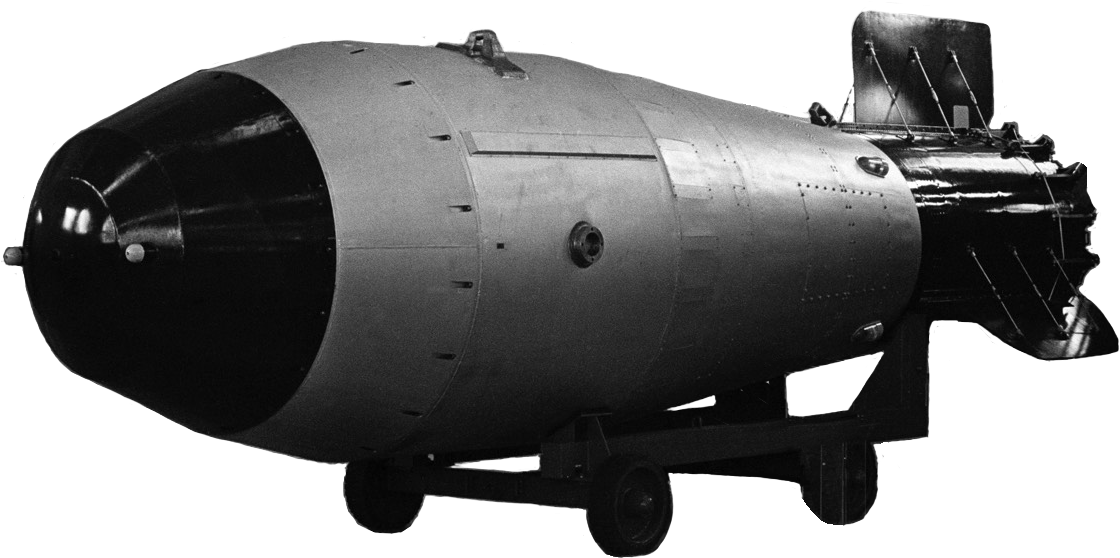 Vintage_ Nuclear_ Bomb_on_ Display PNG image